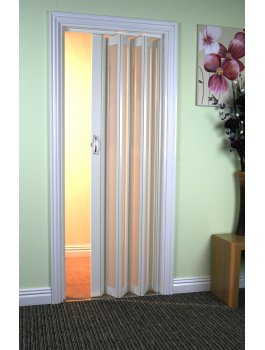 The New Generation Concertina Marley Folding Door - White Glass