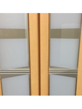 The New Generation Internal Folding Concertina Door Beech Effect Glass