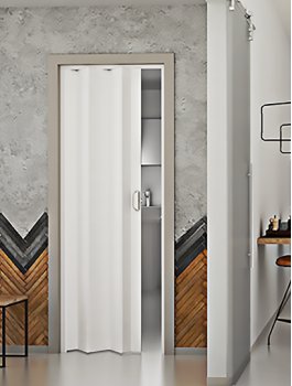 The Piazza - Up To 83cm Single Concertina Door Plain White 