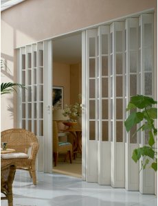 Concertina Folding Door The President From Marley - Royal Ash White Glass